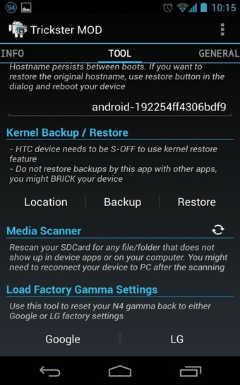 Trickster MOD Kernel Settings