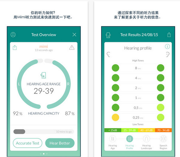 Mimi听力测试app